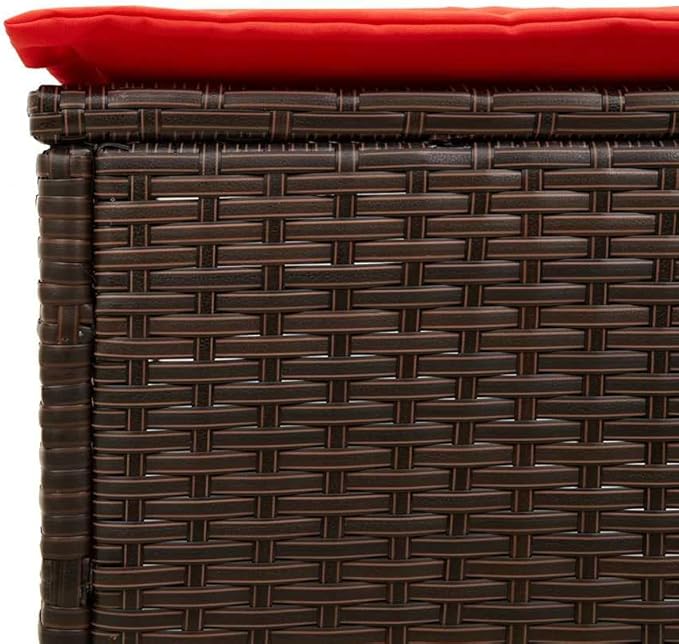 Patio Sun Lounger Brown Adjustable Reclining Outdoor Chaise Lounge with Removable Cushions - Photo 8