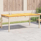 Large Rectangular Garden Table, Outdoor PE Rattan Dining Table for 6, Weather-Resistant Patio Furniture for Backyard - Photo 1