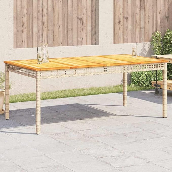 Large Rectangular Garden Table, Outdoor PE Rattan Dining Table for 6, Weather-Resistant Patio Furniture for Backyard - Photo 1
