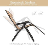 Goplus Oversized Zero Gravity Chair, XL-Extended Version, Outdoor Recliner w/Cup Holder & Detachable Headrest - Photo 8