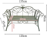Retro Outdoor Bench Rustic Metal Garden Bench 2 People Outdoor Bench Garden Bench Front Porch Furniture Patio Lawn Yard - Photo 2