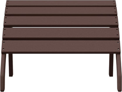 WestinTrends Dylan Outdoor Patio HDPE Adirondack Ottoman Footrest, Dark Brown