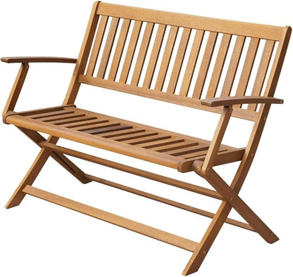Patio Bench,Outdoor Bench,Garden Bench,Balcony Bench,Outdoor Furniture,Picnic Table Bench, for The Front Porch, Patio, Deck, Balcony or Backyard,47.2" Solid Acacia Wood