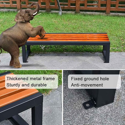 Porch Benches Outdoor Patio Seating Weatherproof Garden Bench 31" Metal Frame Park Bench for Yard Patio Entryway Outside(White,Length 47")