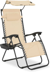 MoNiBloom Zero Gravity Chair with Canopy Shade, Patio Anti Gravity Recliner - Photo 1