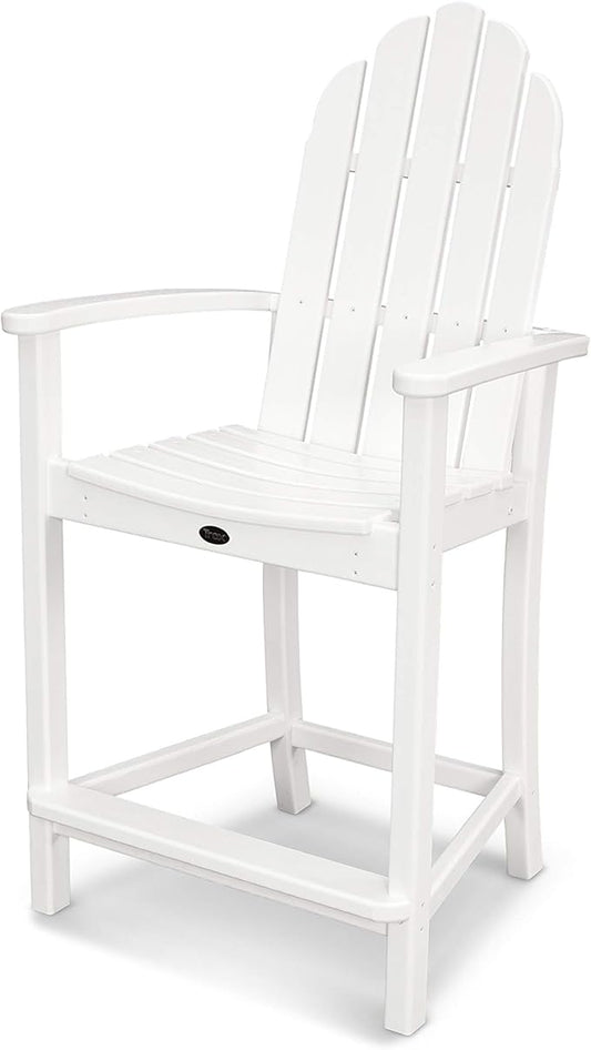 POLYWOOD ADD201WH Classic Adirondack Counter Chair, White