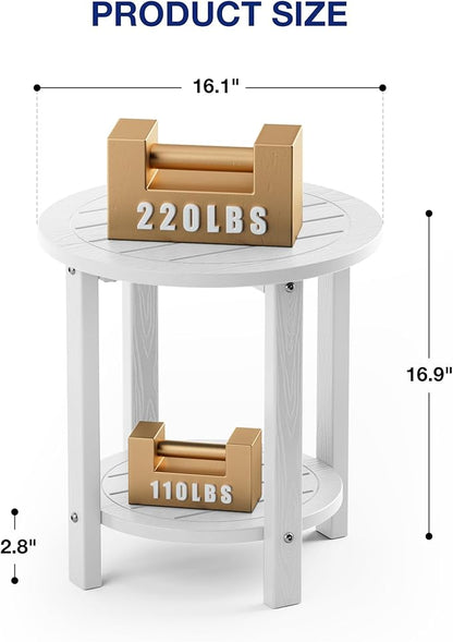 YEFU 3-Piece Adirondack Chair and Table Set: Outdoor Lounge Furniture Set - Outdoor Chair Plastic Weather Resistant with Wide Armrests for Patio Lawn Pool Porch Garden(White