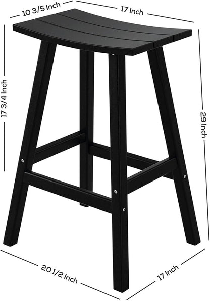 WestinTrends Malibu 29 Inch Outdoor Bar Stools, All Weather Resistant Poly Lumber Adirondack Bar Height Stools, Dark Green