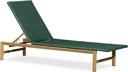 PURPLE LEAF Patio Chaise Lounge Chairs Outdoor 1 Piece, Wicker Pool Lounge Chairs for Outside with Adjustable Backrest, Aluminum Sunbathing Lounger for Patio, Poolside, Garden, Green
