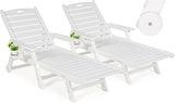 nalone Outdoor Chaise Lounge Chair Set of 2 with Wheels & Cup Holder - Photo 1