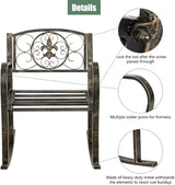 Outdoor Patio Rocking Chair, Rocking Chairs Adult Patio Carved Vintage Outdoor Indoor - Photo 6