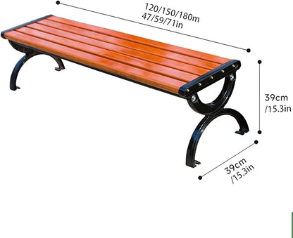 SEIFE Frame Outdoor Bench Patio Bench，Leisure Chair Garden Bench,Outdoor Benches,2-Person Garden Benches,Cast Aluminum Chair Feet,for Lawn Yard Porch Work Entryway(180cm/71in)