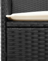 Patio Chairs with Cushions 2 pcs Black Poly Rattan&Solid Wood, Suitable for patios, Gardens, Balconies - Photo 9