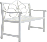 GOWE Outdoor Garden Patio Bench, Iron Metal Steel Frame Park Bench with Backrest and Armrest, Slatted Seat for Park - Photo 6