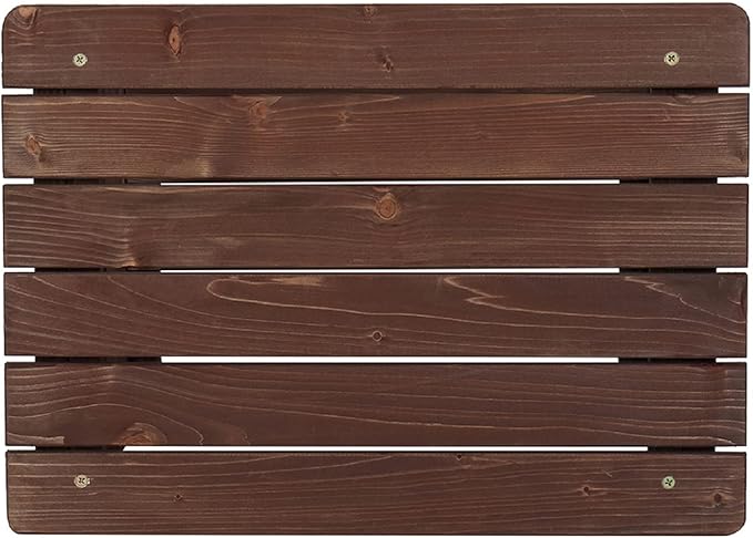 Indoor & Outdoor Side Table 2-Tier, 20” x 14” Heavy Duty Weather Resistant Outdoor Wood Table, Multifunctional and Portable Perfect for The Beach, Camping, Picnics, Cookouts and More