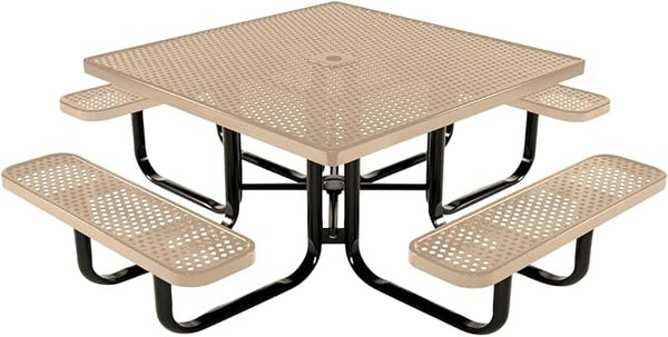 COATEDOUTDOORFURNITURE Heavy-Duty Portable Outdoor Kids Table with Umbrella Hole, Punched Steel Kids Picnic Table - Photo 1