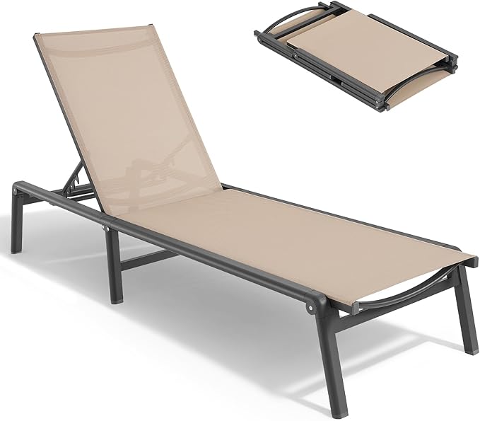 ONBRILL Aluminum Chaise Lounge Chair Outdoor - Photo 9