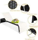 HAPPYGRILL Chaise Lounge Chair Adjustable 5-Positions Rattan Wicker Reclining Lounge with Cushion for Garden Patio - Photo 7
