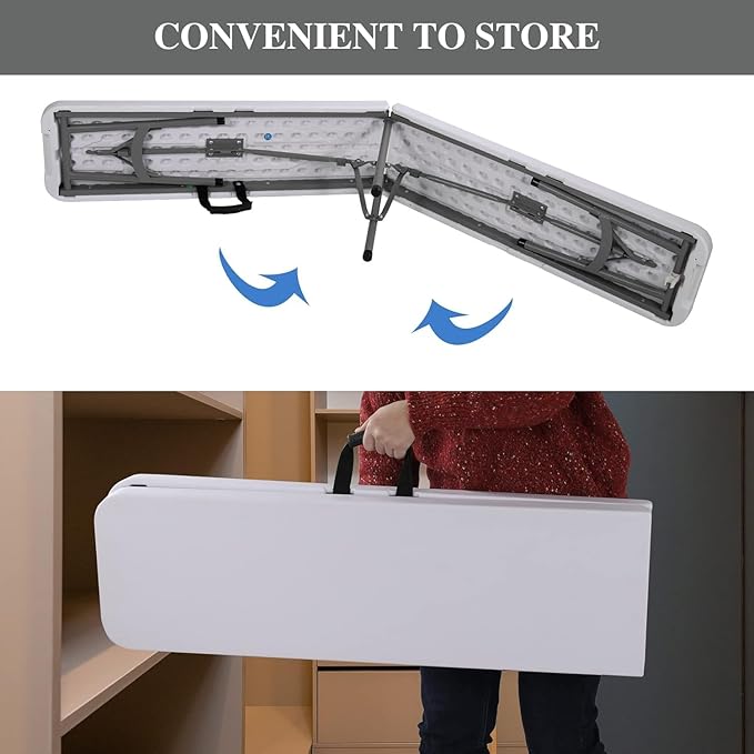 Plastic Folding Bench - Portable Bench Used for Indoor, Outdoor, Picnic, Party, Camping, Dining Seat - Photo 6
