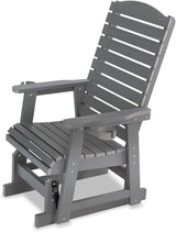 Poly Lumber Patio Glider for One Person, with Cup Holders, High Backrest and Deep Contoured Seat, HIPS Material - Photo 1