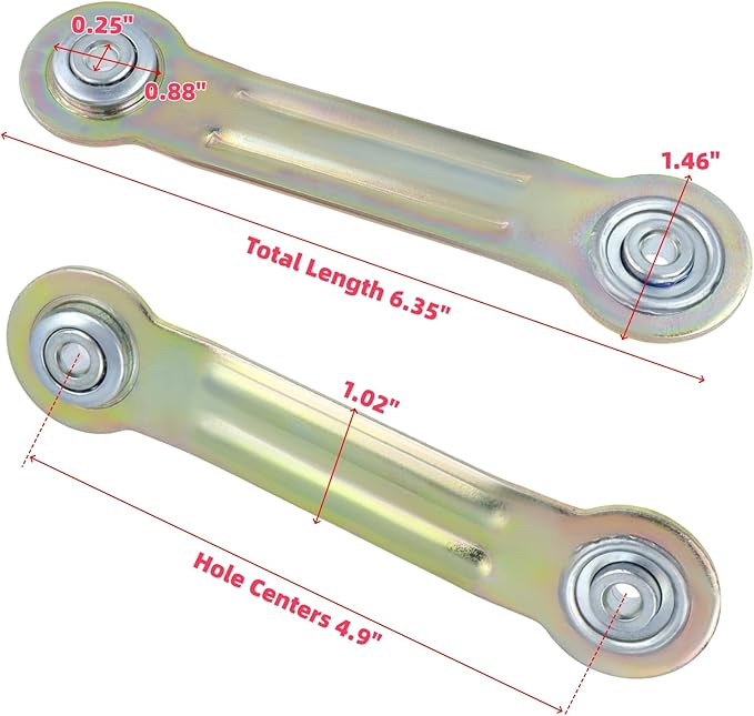 LC LICTOP Glider Bearing Arm Bracket Replacement, 4Pcs Yellow, 6.35 Inch Length & 4.9 Inch Hole Center - Photo 2