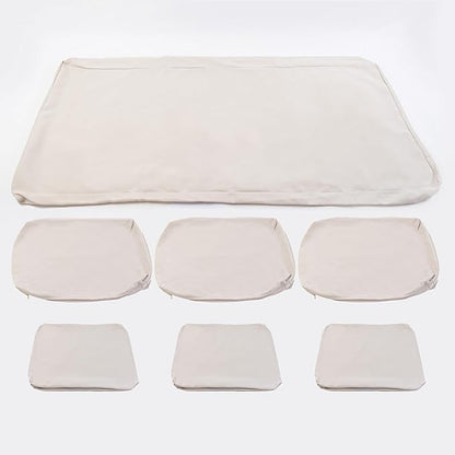 SAFAVIEH Couture Outdoor Collection Montford Beige 3-Seat Bench Casing Upholstery Removable Cover Fabric