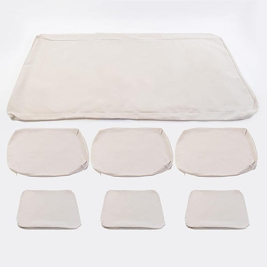 SAFAVIEH Couture Outdoor Collection Montford Beige 3-Seat Bench Casing Upholstery Removable Cover Fabric