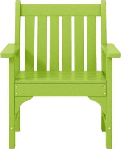 WestinTrends Malibu Outdoor Patio HDPE Adirondack Dining Arm Chair, Lime