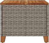 Modern Square Outdoor Garden Table, 17.7-Inch Small Patio Side Table, Synthetic Poly Rattan End Table for Balcony, Porch - Photo 8