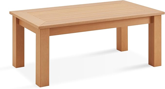 Outdoor Coffee Table Rectangle, 𝟰𝟳" Poly Lumber Patio Coffee Tables for Outside - Photo 1