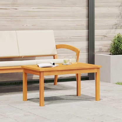 Brown Solid Acacia Wood Coffee Table for Garden and Terrace, Durable Outdoor Furniture Set with Minimalist Design, Sturdy Rectangular Tabletop and Post Legs, Weather