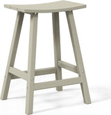 WestinTrends Malibu 2 Piece Set of 24 Height Outdoor/Patio Saddle bar stools, Sand - Photo 7