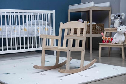 Mini Wooden Rocking Chair for Kids Ages 3-6, Solid Hardwood Rocking Seat with Smooth Rocking Motion, Lightweight & Durable Toddler Rocker