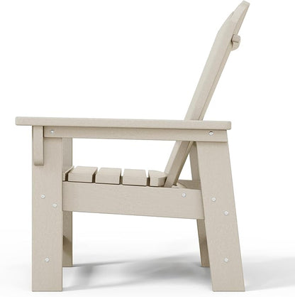 WestinTrends Malibu Kids Outdoor Adirondack Plastic Patio Chair (Set of 2), Sand