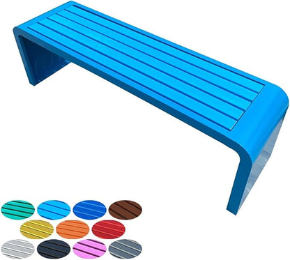 2-Person Garden Bench, Suit for Garden, Porch and Park, Outdoor Garden Benches, 2-Person Park Bench, Metal Park Bench for Outside(Sky Blue,47.2x15.7x17.7in(LxWxH))