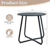 Outdoor Side Table Metal - Portable Accent Table, Multi-Functional End Table for Patio, Balcony, Bedroom & RV Use - Photo 3