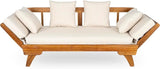 Christopher Knight Home Gary Patio Convertible Couch, Wooden Outdoor Daybed - Photo 6