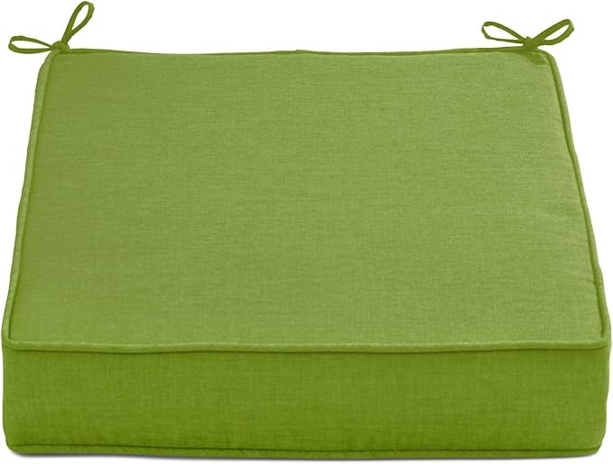 BrylaneHome Extra-Thick Seat Cushion - 23”L x 22”W x 5.5”H - Patio & Outdoor - Water, Stain & Fade Resistant - Willow
