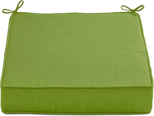 BrylaneHome Extra-Thick Seat Cushion - 23”L x 22”W x 5.5”H - Patio & Outdoor - Water, Stain & Fade Resistant - Willow