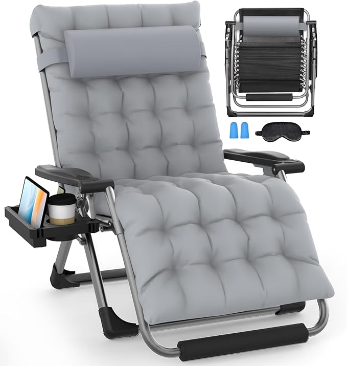 Slendor Oversized Zero Gravity Chairs XXL, 33In Padded Zero Gravity Lounge Chair, Lawn Recliner - Photo 1
