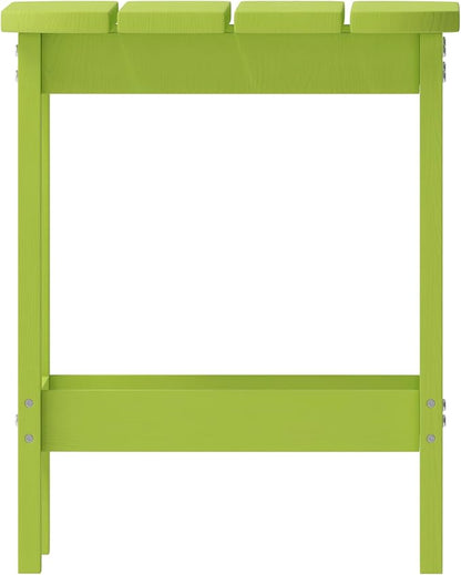 Flash Furniture Charlestown Tiered Commercial Poly Resin Adirondack Side Table - Lime Green - All-Weather - Indoor/Outdoor