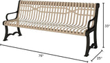 COATEDOUTDOORFURNITURE Coated Outdoor Furniture Heavy-Duty Outdoor Bench Thermoplastic Coated, Slatted Steel - Photo 2