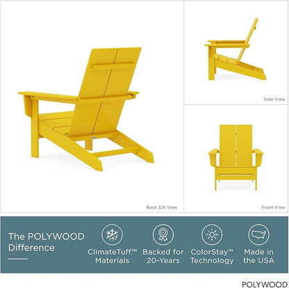 POLYWOOD Contemporary Modern Oversized Adirondack Chair in Lemon