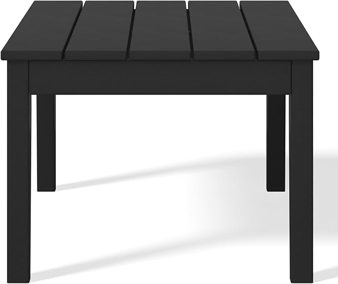 WestinTrends Malibu Low Outdoor HDPE Patio Rectangle Coffee Table, Black