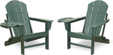 FOOWIN Folding Adirondack Chair Set of 2, HDPE Adirondack Chairs with Cup Holder - Photo 1