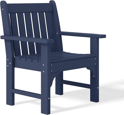 WestinTrends Malibu Outdoor Patio HDPE Adirondack Dining Arm Chair, Navy Blue