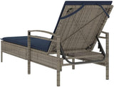 Outdoor Chaise Lounge with Cushion, 24.8 x 78.7 x 31.9 Gray PE Rattan Adjustable Poolside Sun Lounger for Patio, Balcony - Photo 7