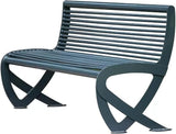 2-3 Seater Metal Garden Bench, All-Weather Park Bench Chair with Backrest - Photo 1