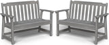 Outdoor Bench, 2-Person HDPE Garden Bench, All Weather Poly Patio Bench for Outdoors, Garden, Backyard, Porch and Park - Photo 1