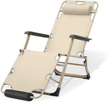 Magshion Folding Reclining 3-Position Patio Chair Outdoor Lounge Chair with Footrest Folding Portable Outside Recliner - Photo 1